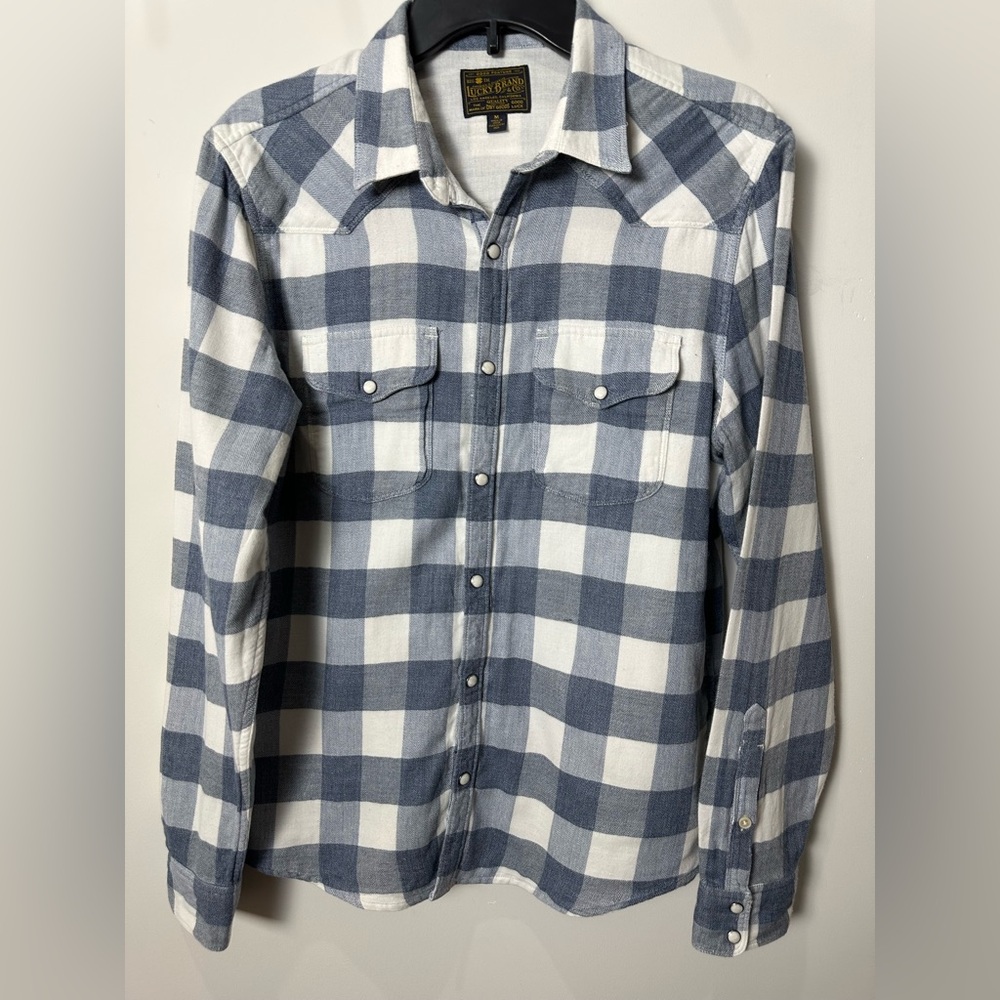 Men’s Lucky Brand Checkered Flannel Pearl Snap Shirt - M